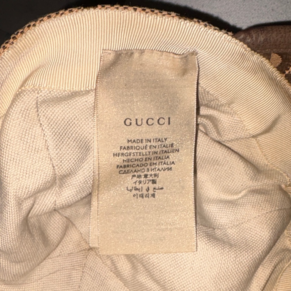 Gucci Beige and Brown GG Canvas Cap - Picture 6 of 7